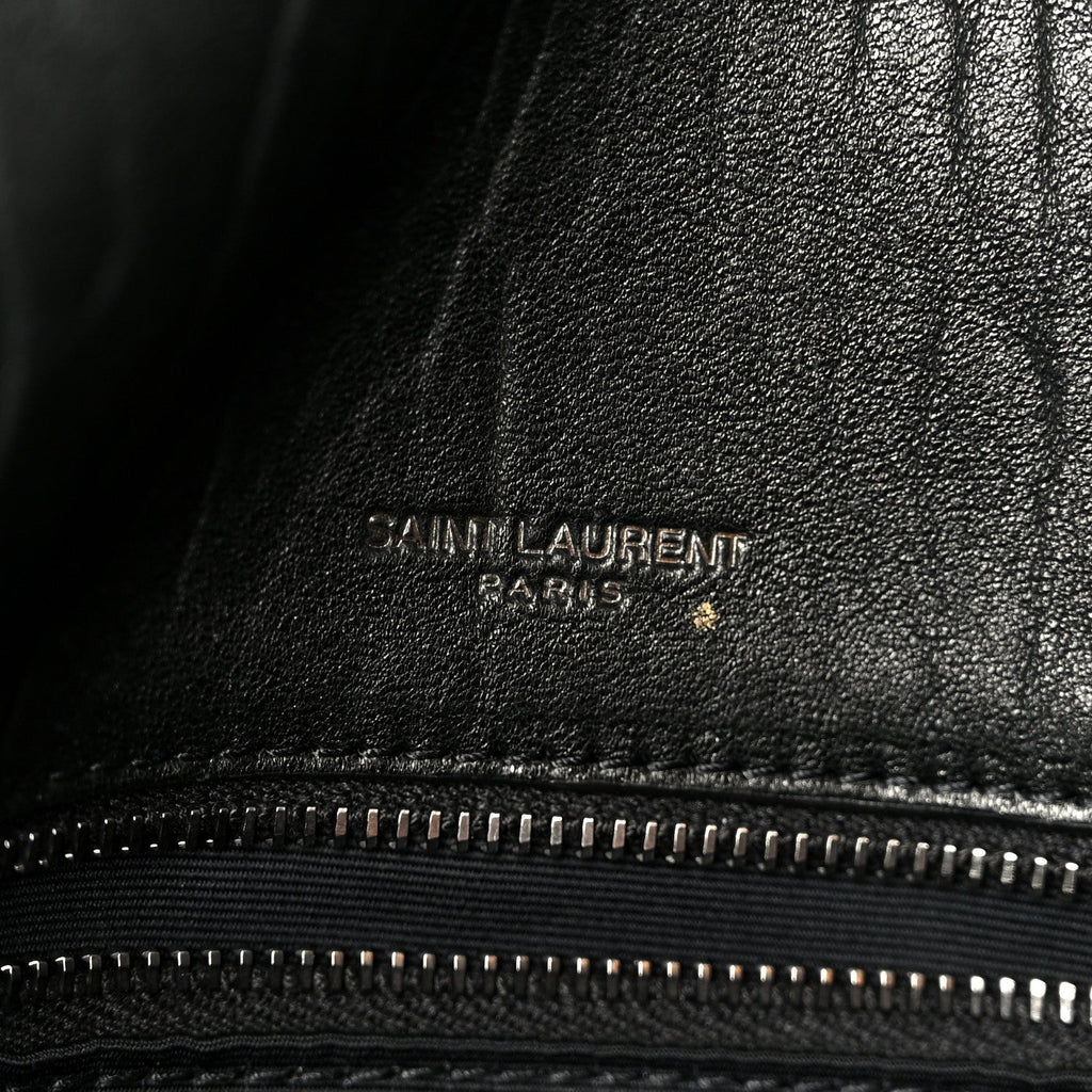 Grained Lambskin Monogram Large Niki Chain Satchel Black