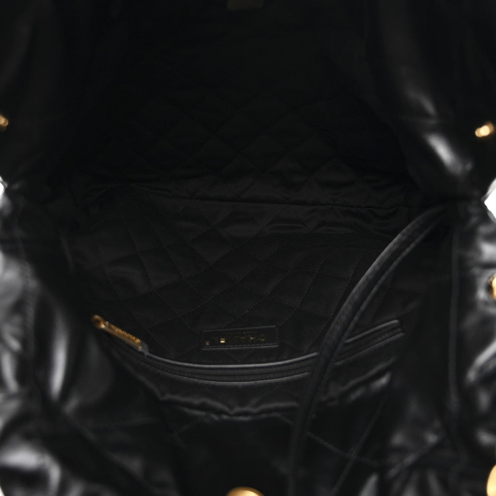 Shiny Calfskin Quilted Small Chanel 22 Black