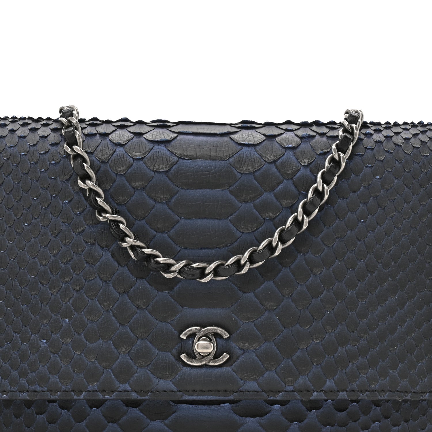 Snakeskin Wallet On Chain WOC Navy