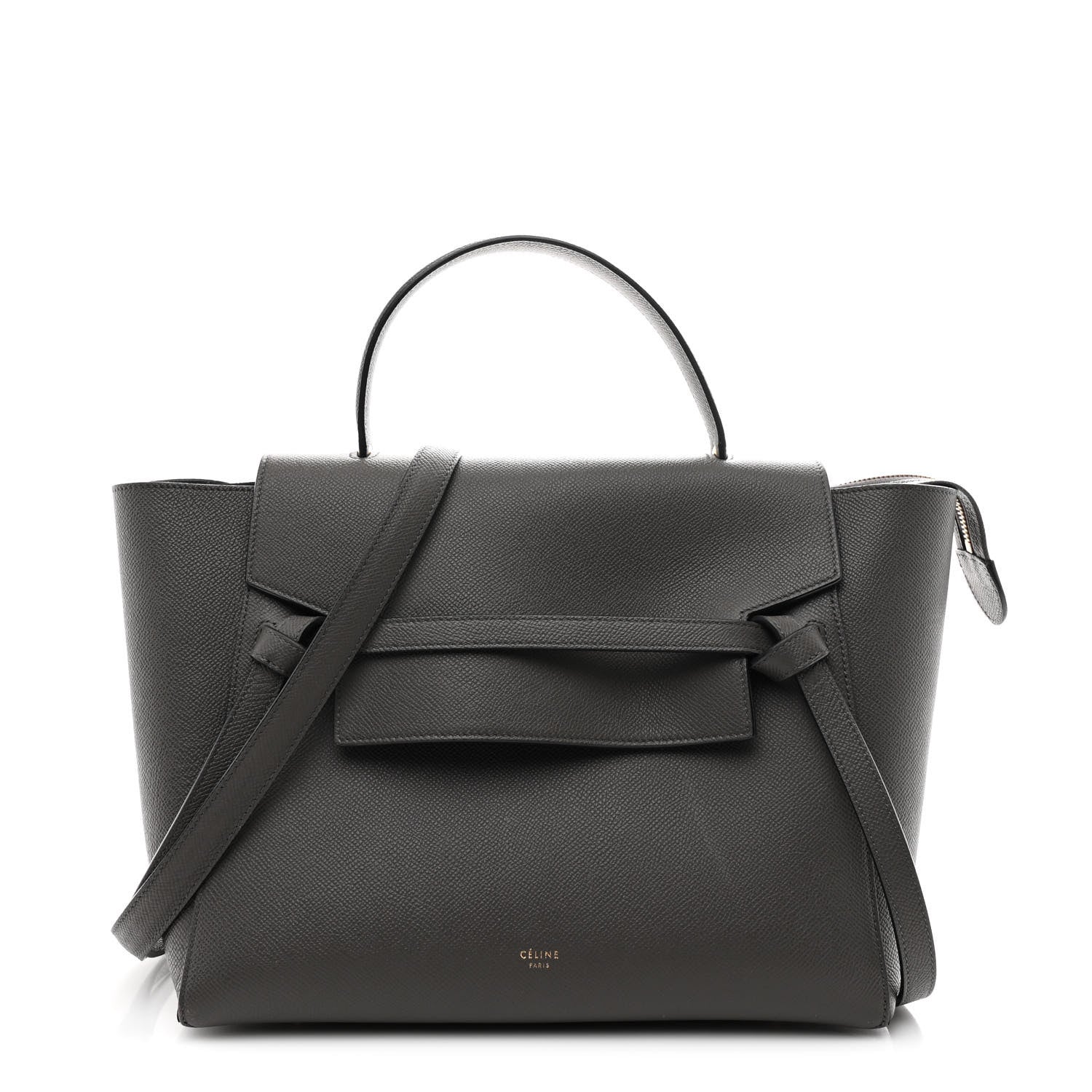 Grained Calfskin Mini Belt Bag Grey