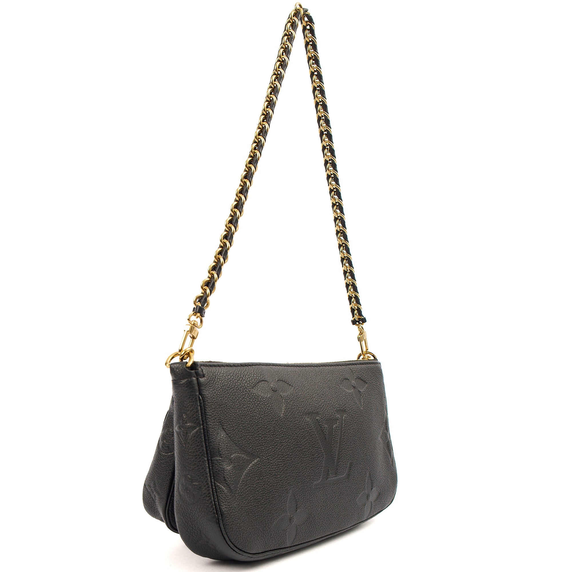 Louis Vuitton Cross Body Multi Pochette Accessoires in Black, Empreinte Leather