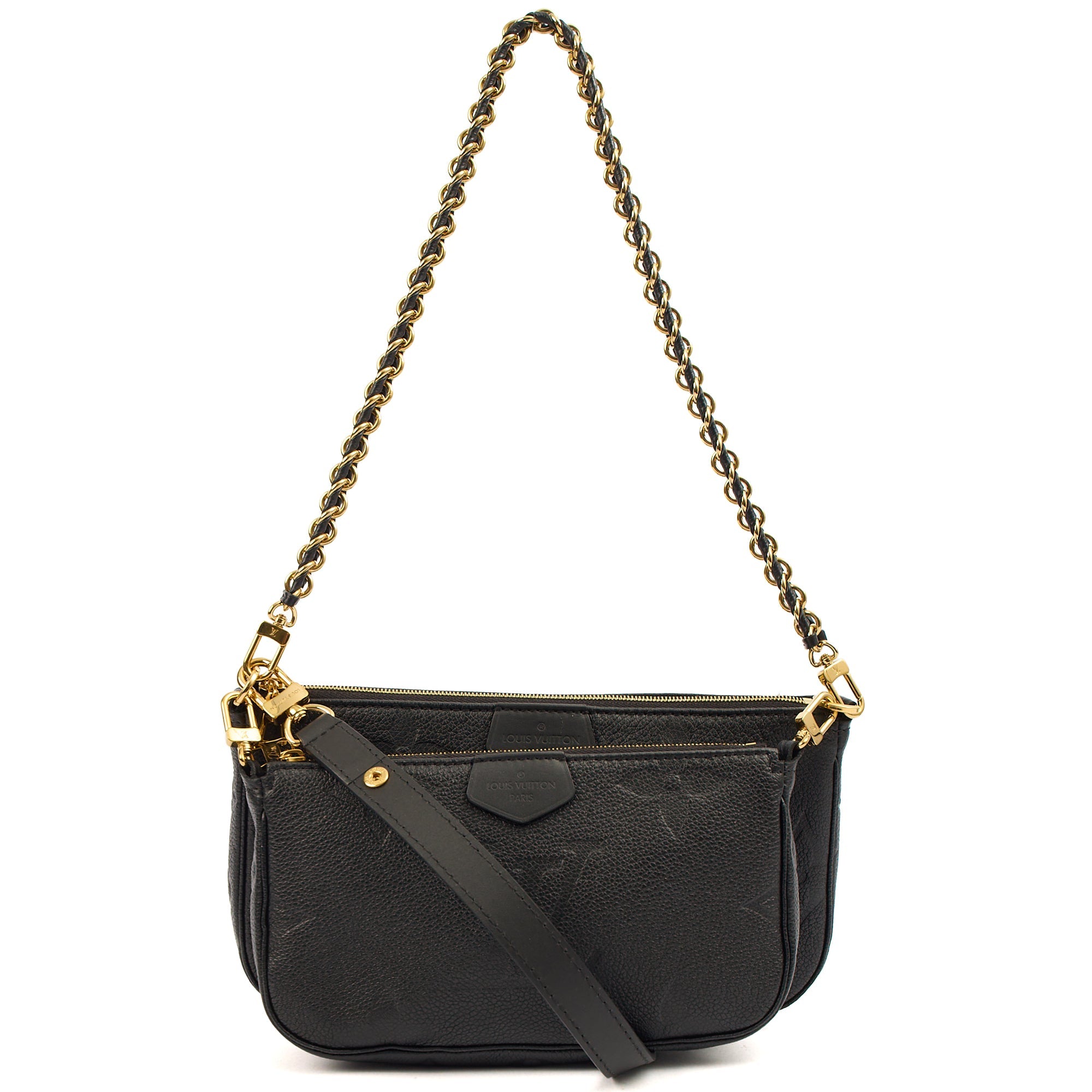Louis Vuitton Cross Body Multi Pochette Accessoires in Black, Empreinte Leather