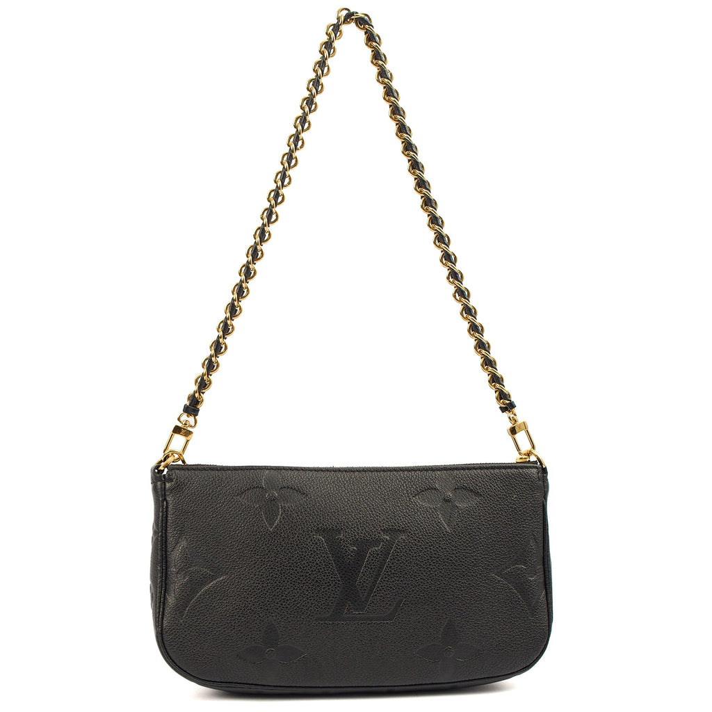 Louis Vuitton Cross Body Multi Pochette Accessoires in Black, Empreinte Leather