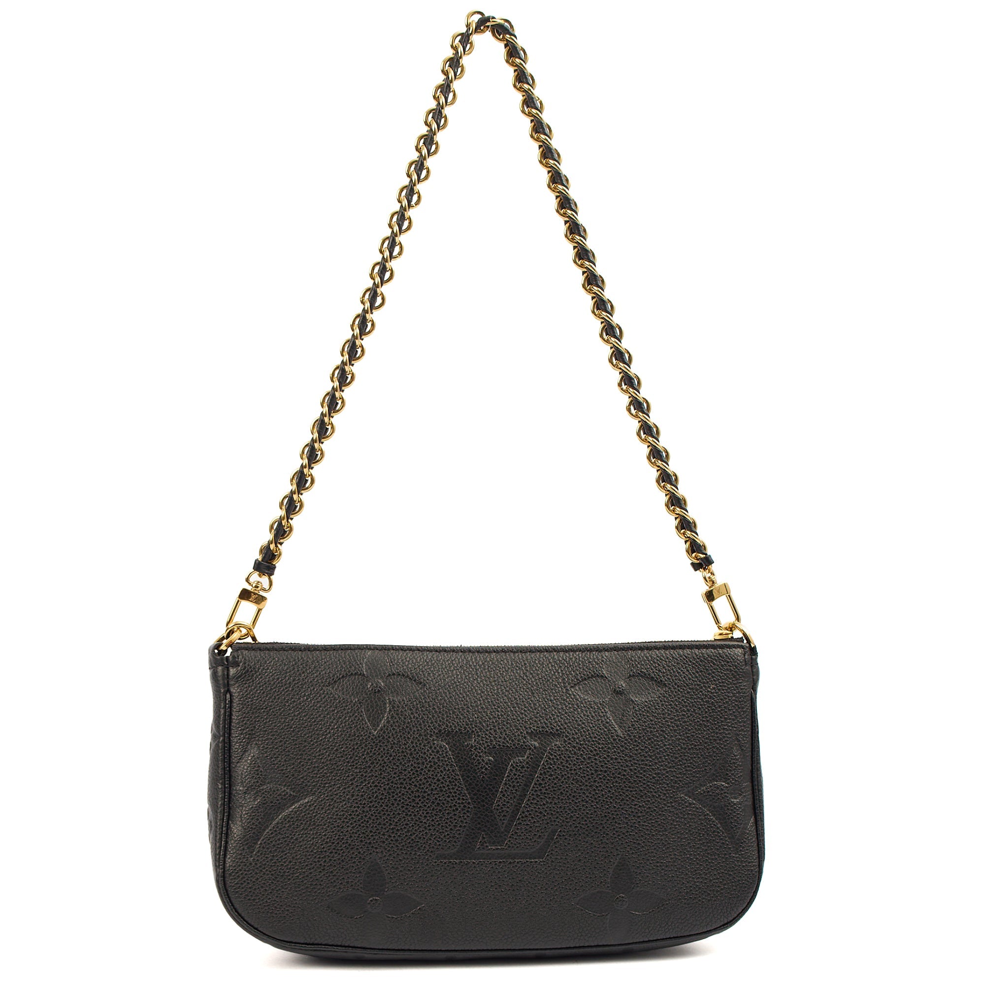 Louis Vuitton Cross Body Multi Pochette Accessoires in Black, Empreinte Leather