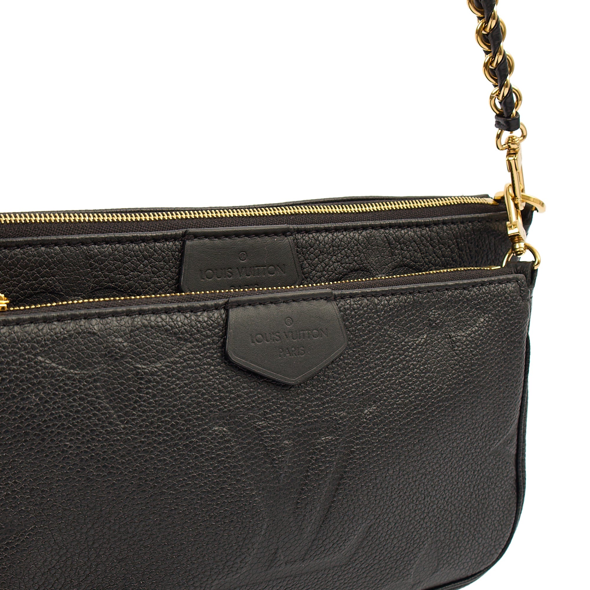 Louis Vuitton Cross Body Multi Pochette Accessoires in Black, Empreinte Leather