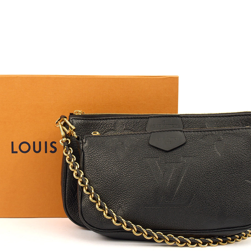 Louis Vuitton Cross Body Multi Pochette Accessoires in Black, Empreinte Leather