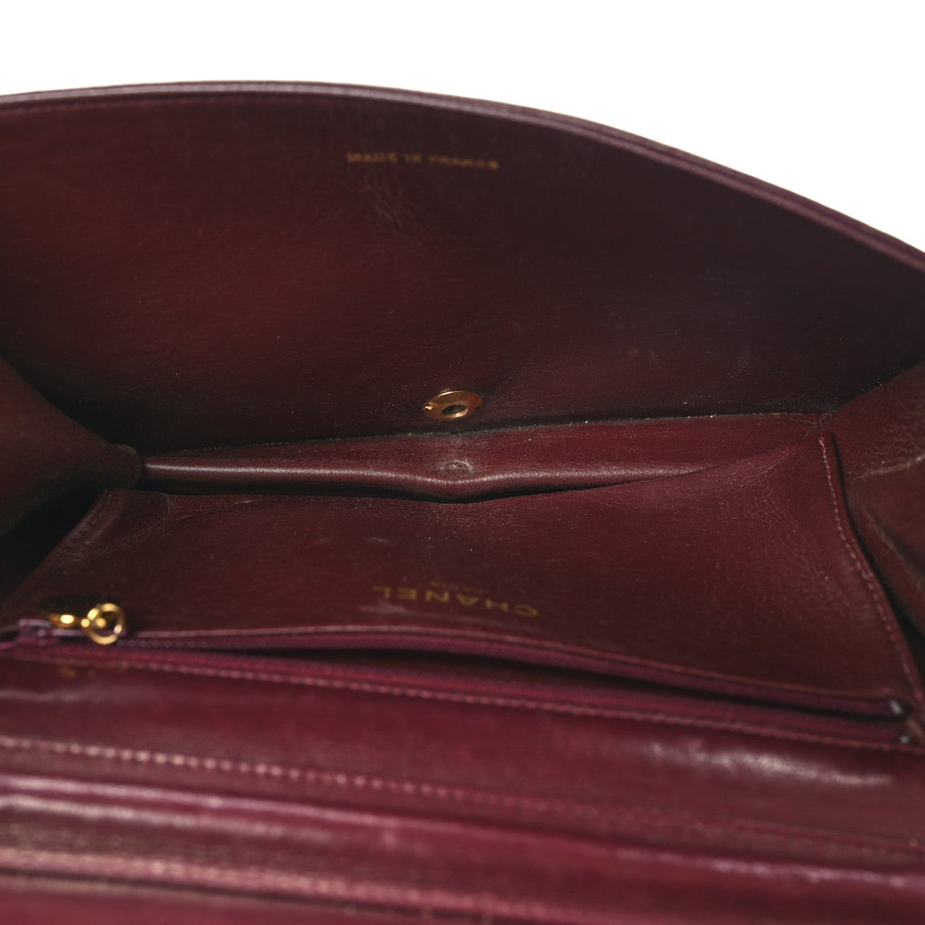 Lambskin Quilted Small Single Flap Bordeaux