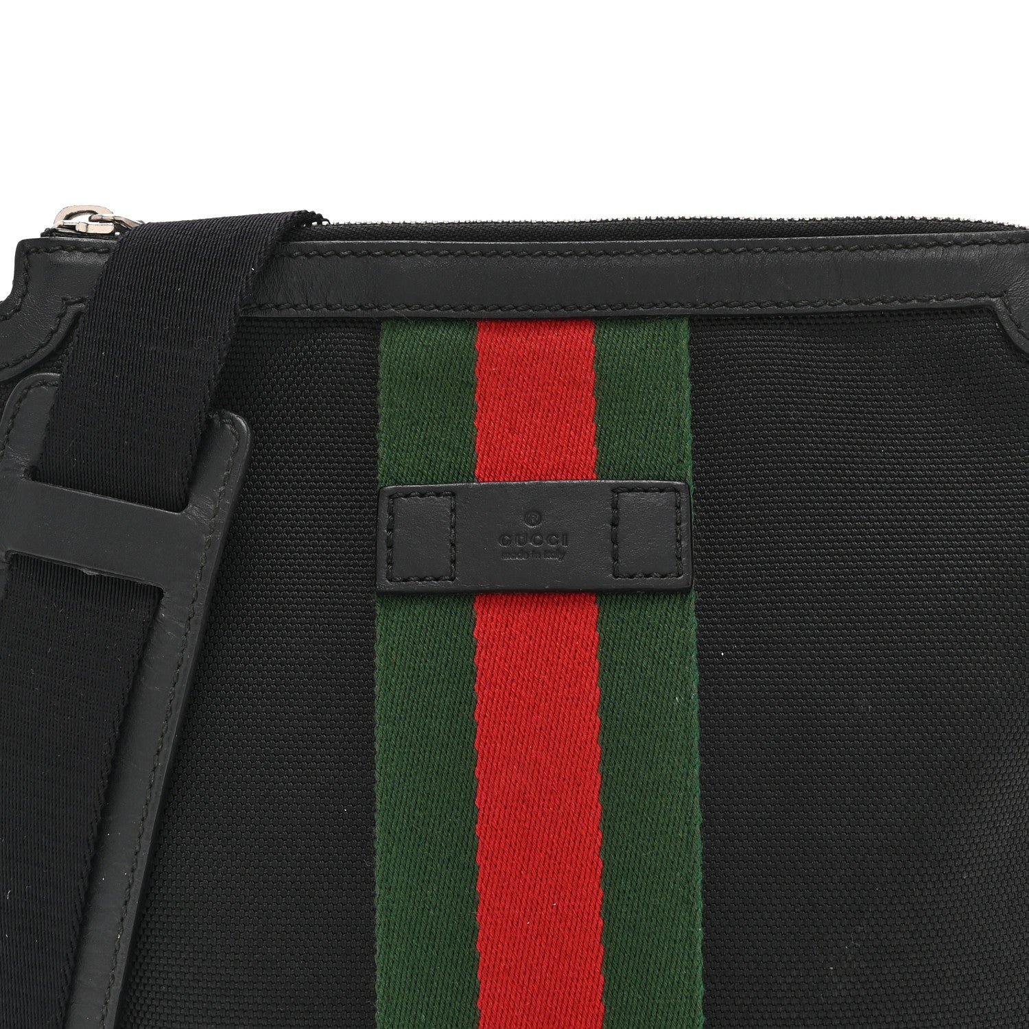 Canvas Web Messenger Bag Black