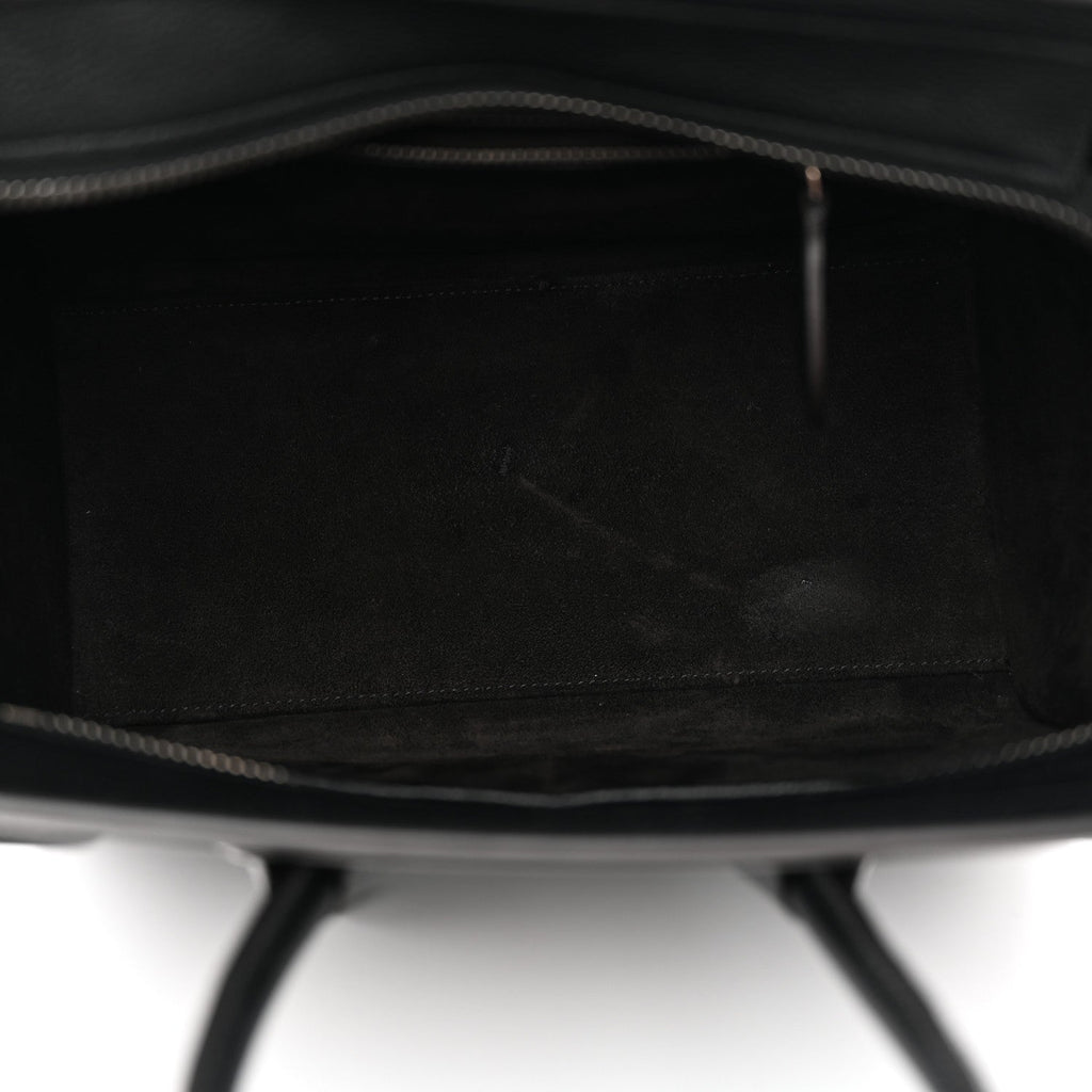 Drummed Calfskin Micro Luggage Black
