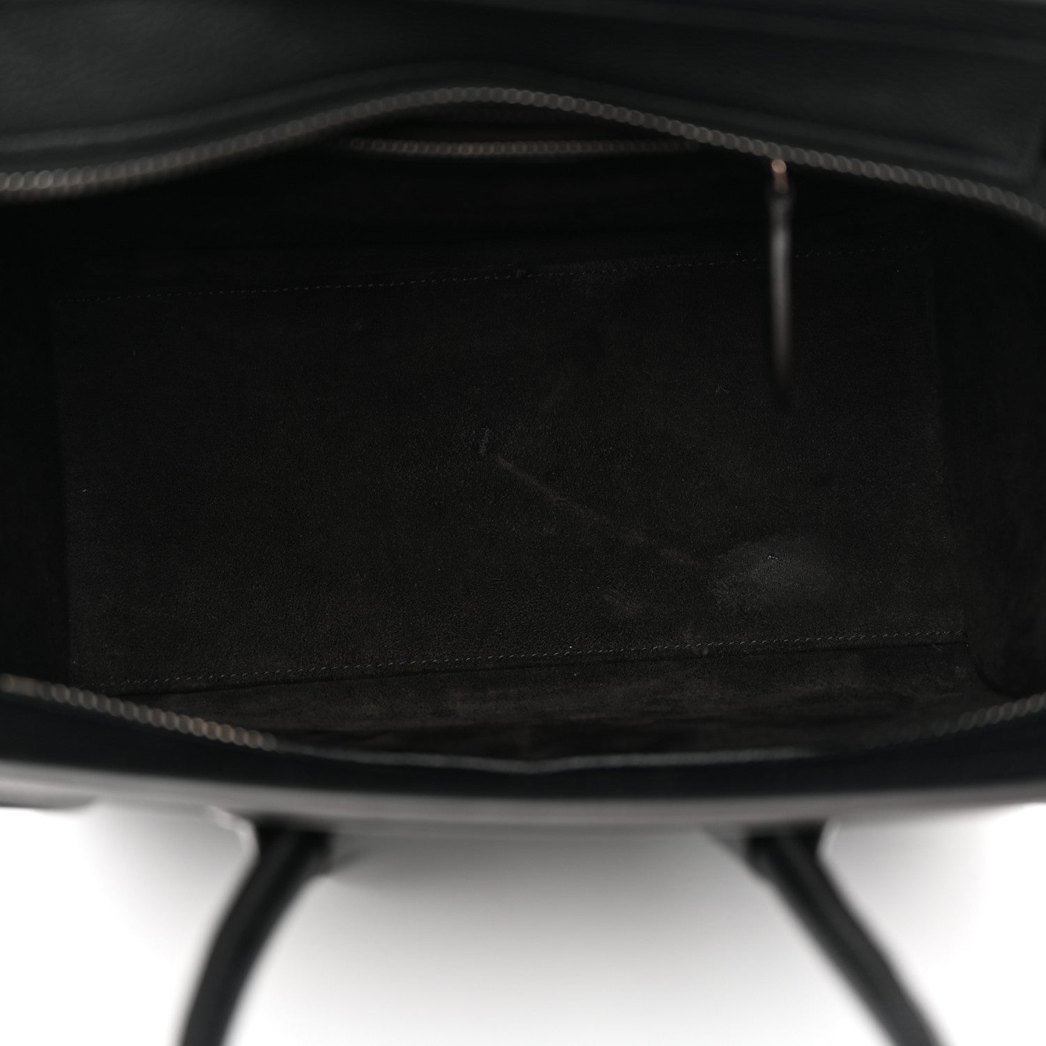 Drummed Calfskin Micro Luggage Black