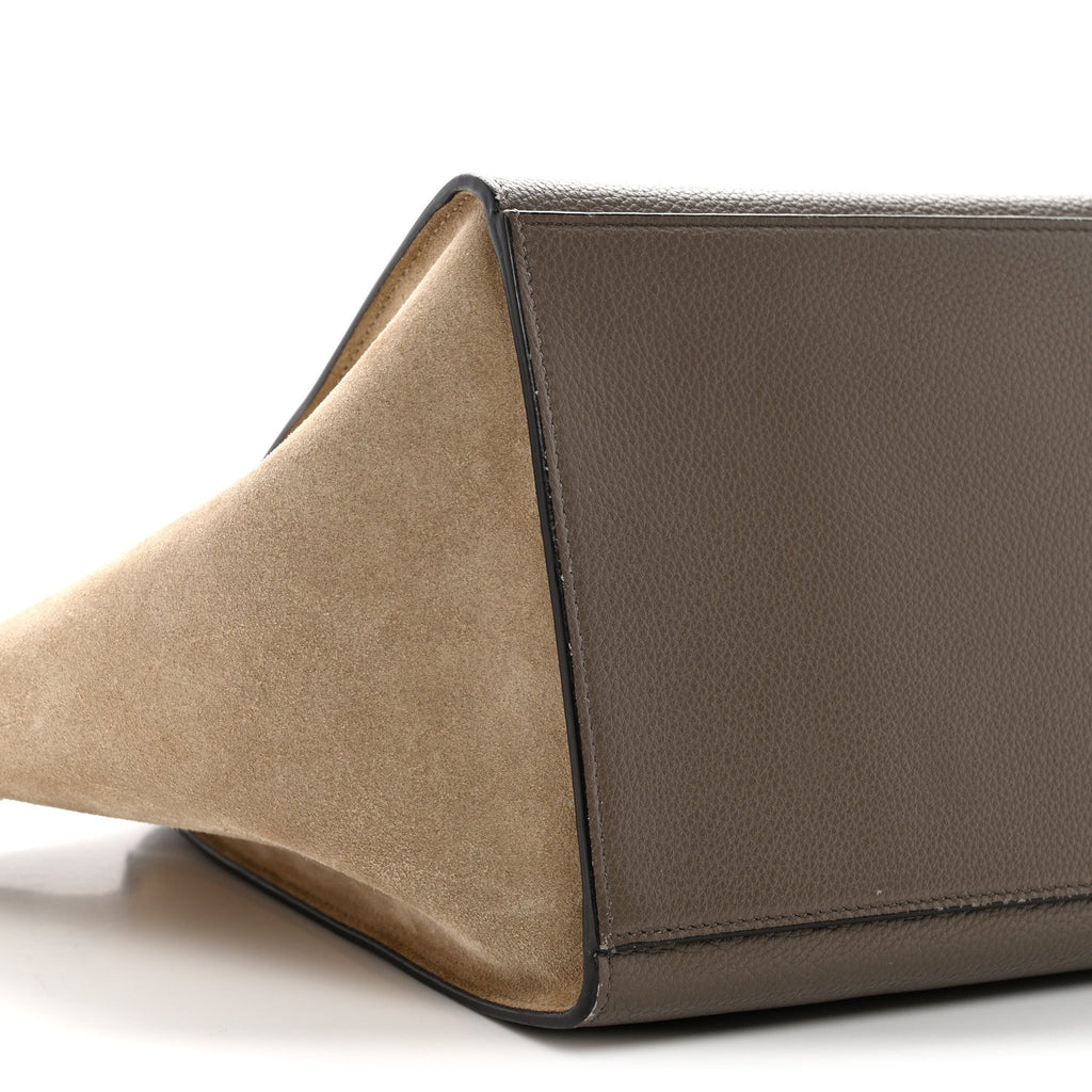 Drummed Calfskin Suede Large Trapeze Souris