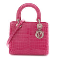 Alligator Medium Lady Dior Pink