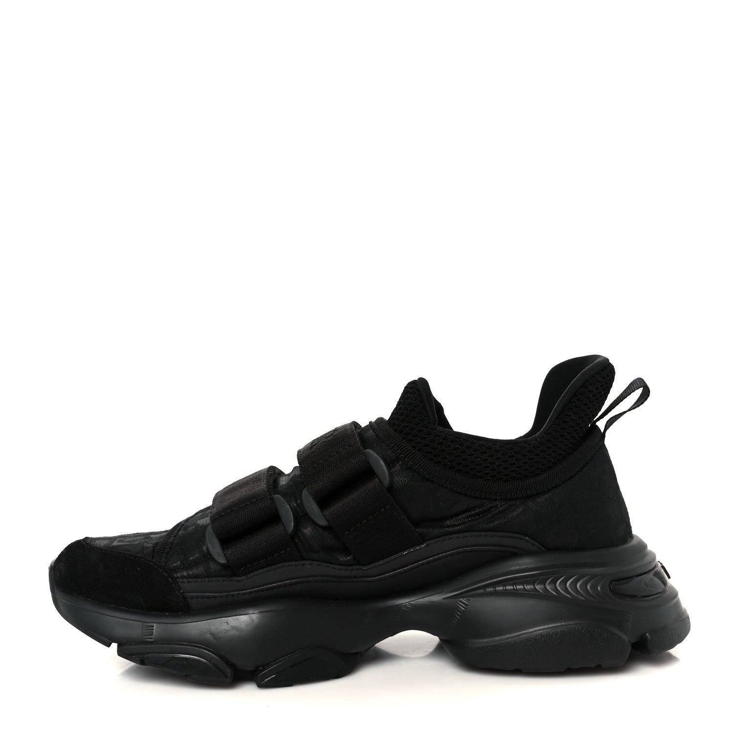 Shiny Oblique Technical Fabric Nylon Womens D-Wander Sneakers 35.5 Black