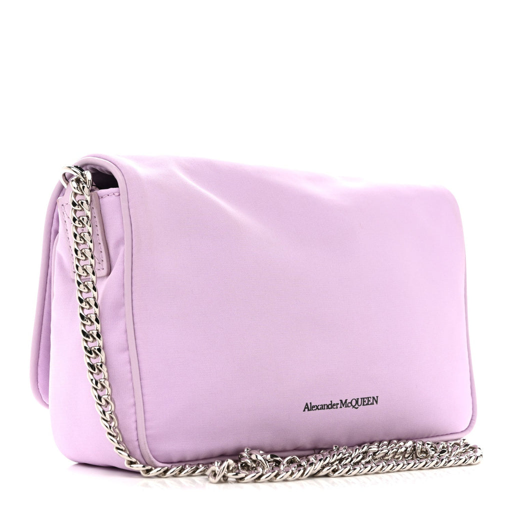 Nylon Skull Camera Crossbody Bag Lilac