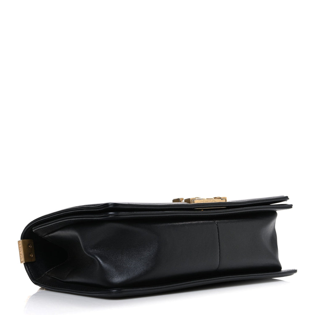 Calfskin Quilted Medium Boy Flap Black