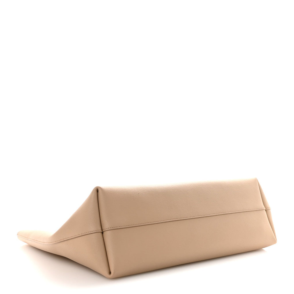 Calfskin Large Shopping Tote Dark Beige