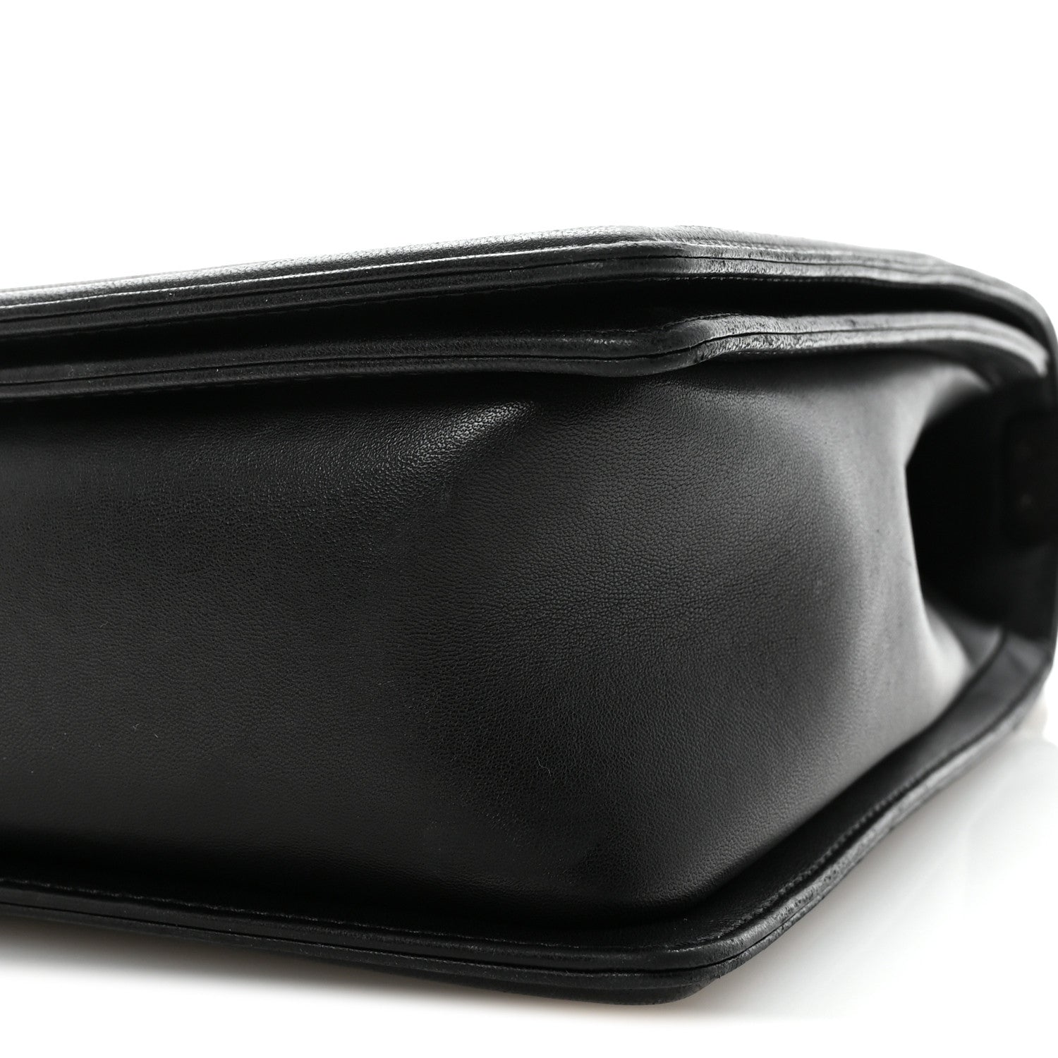 Lambskin Quilted Large Boy Flap Black