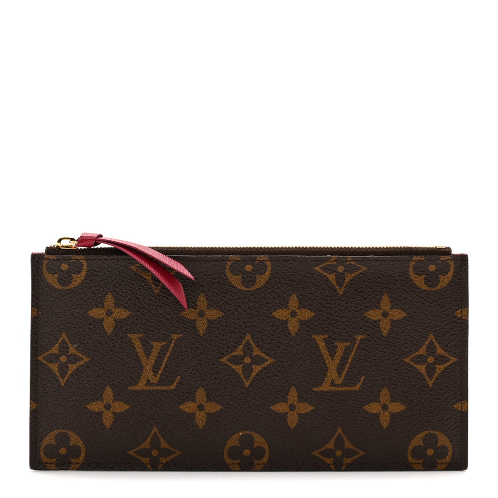 Monogram Felicie Chain Wallet Zippered Insert Fuchsia