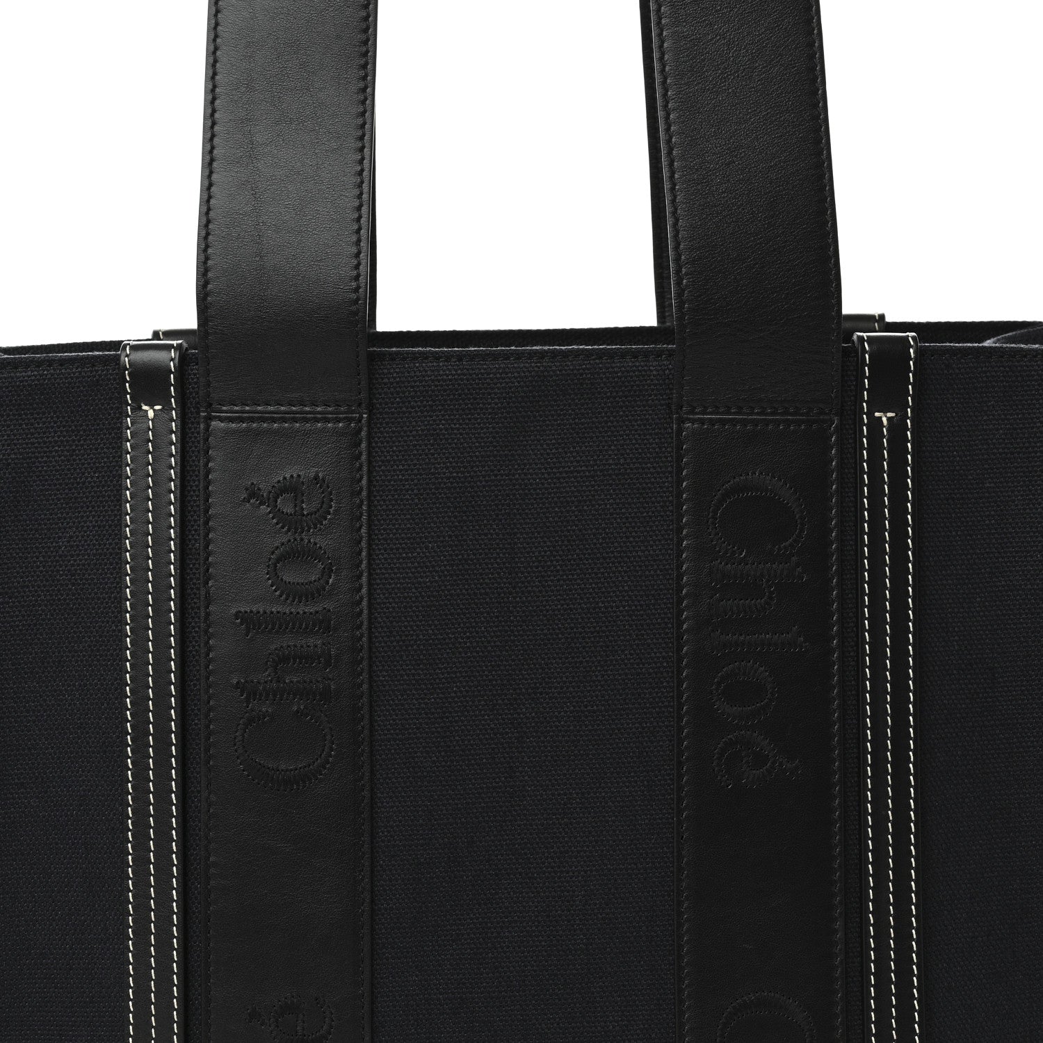 Calfskin Linen Medium Woody Tote Deep Denim