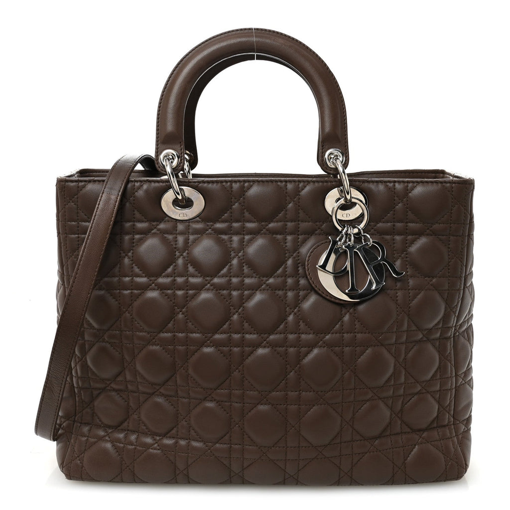 Lambskin Cannage Large Lady Dior Brown