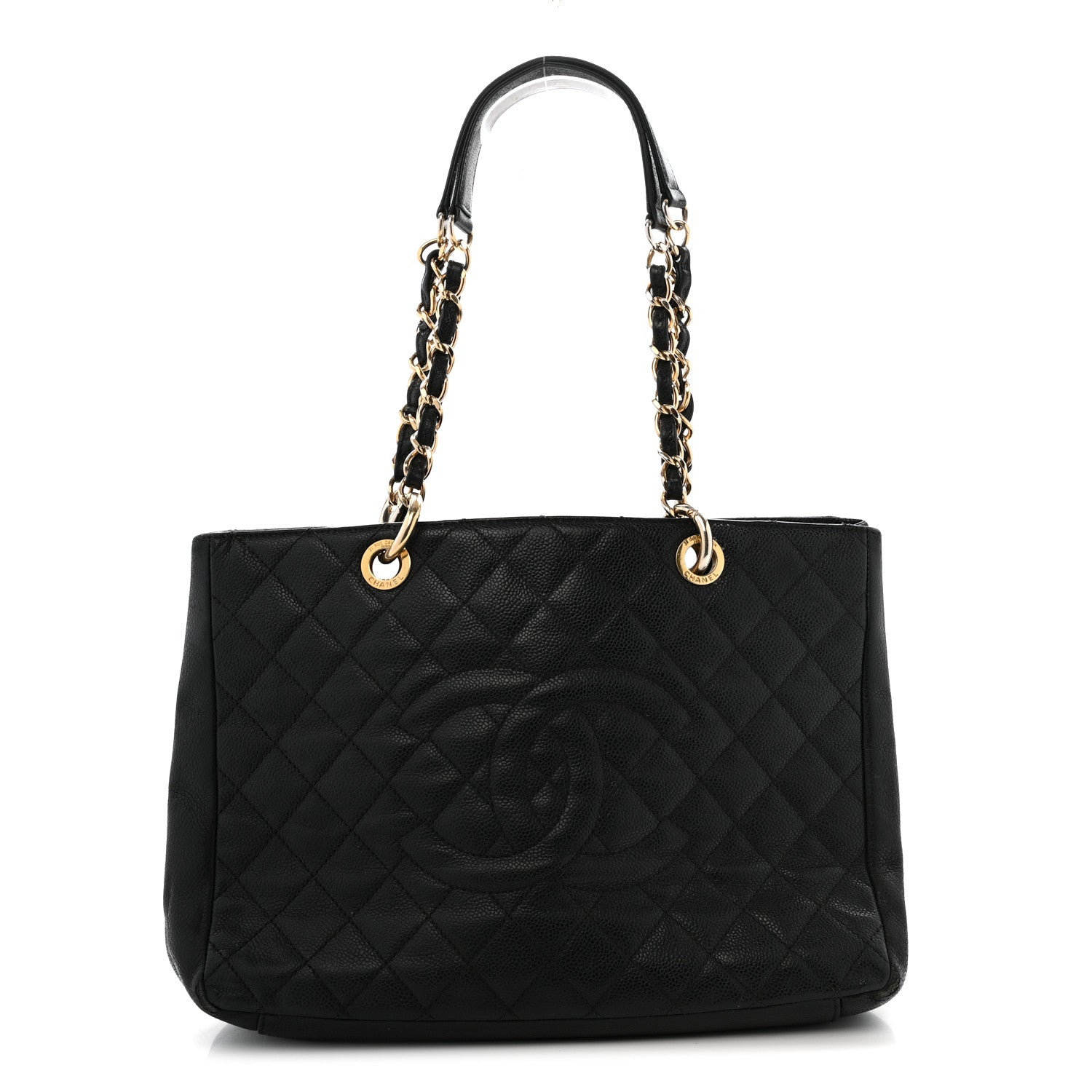 Caviar Quilted Grand Shopping Tote GST Black