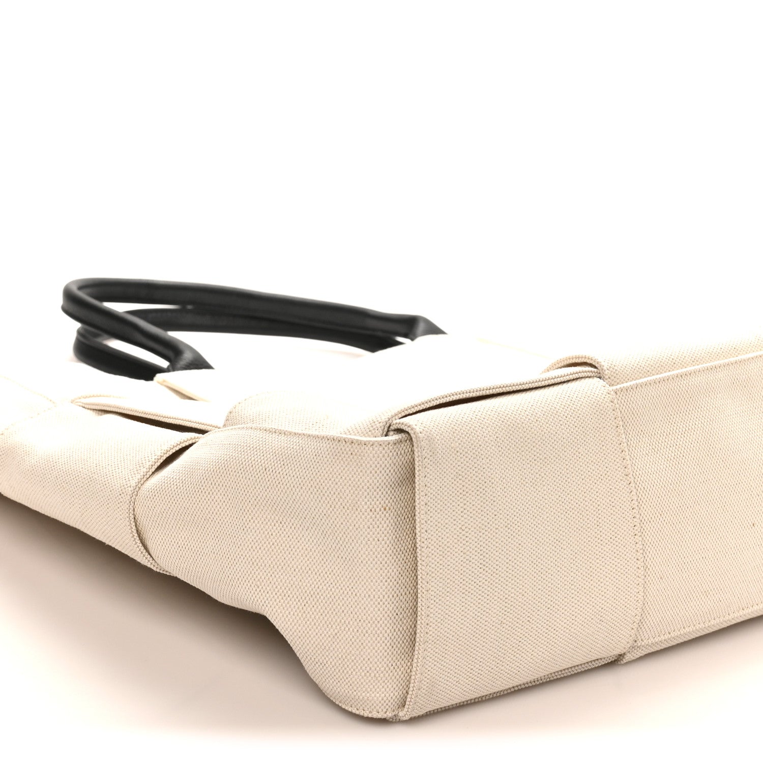 Canvas Maxi Intrecciato Large Arco Tote Beige Black