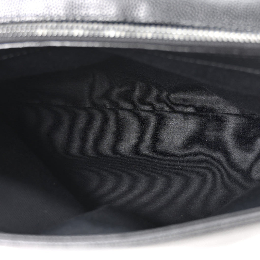 Grain De Poudre Medium West Hollywood Monogram Fold-Over Black