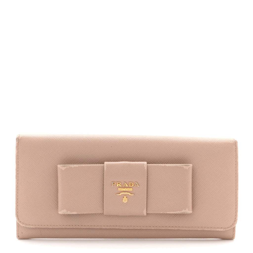 Saffiano Fiocco Bow Continental Wallet Cammeo