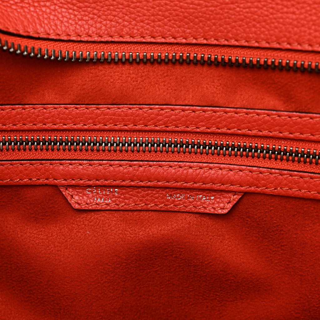 Drummed Calfskin Mini Luggage Coquelicot