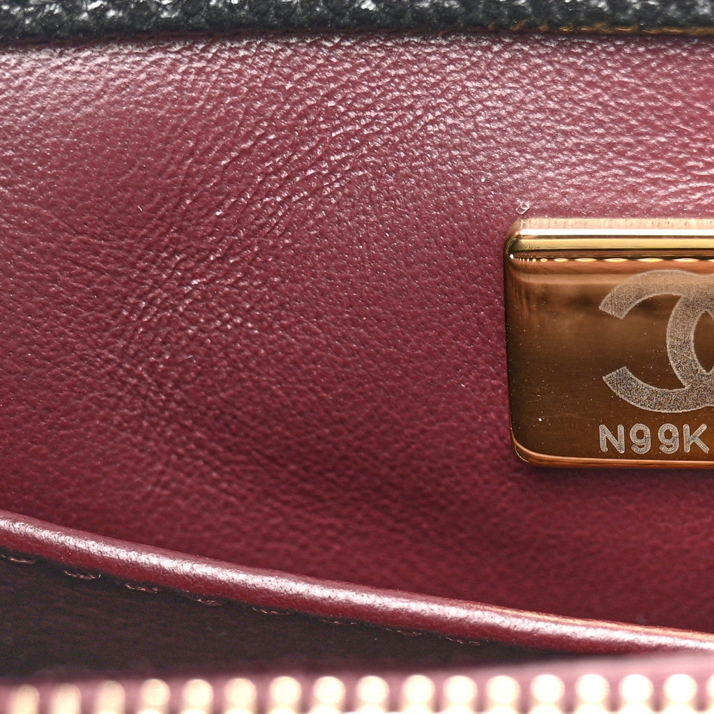 Caviar Quilted Small Coco Handle Flap Black
