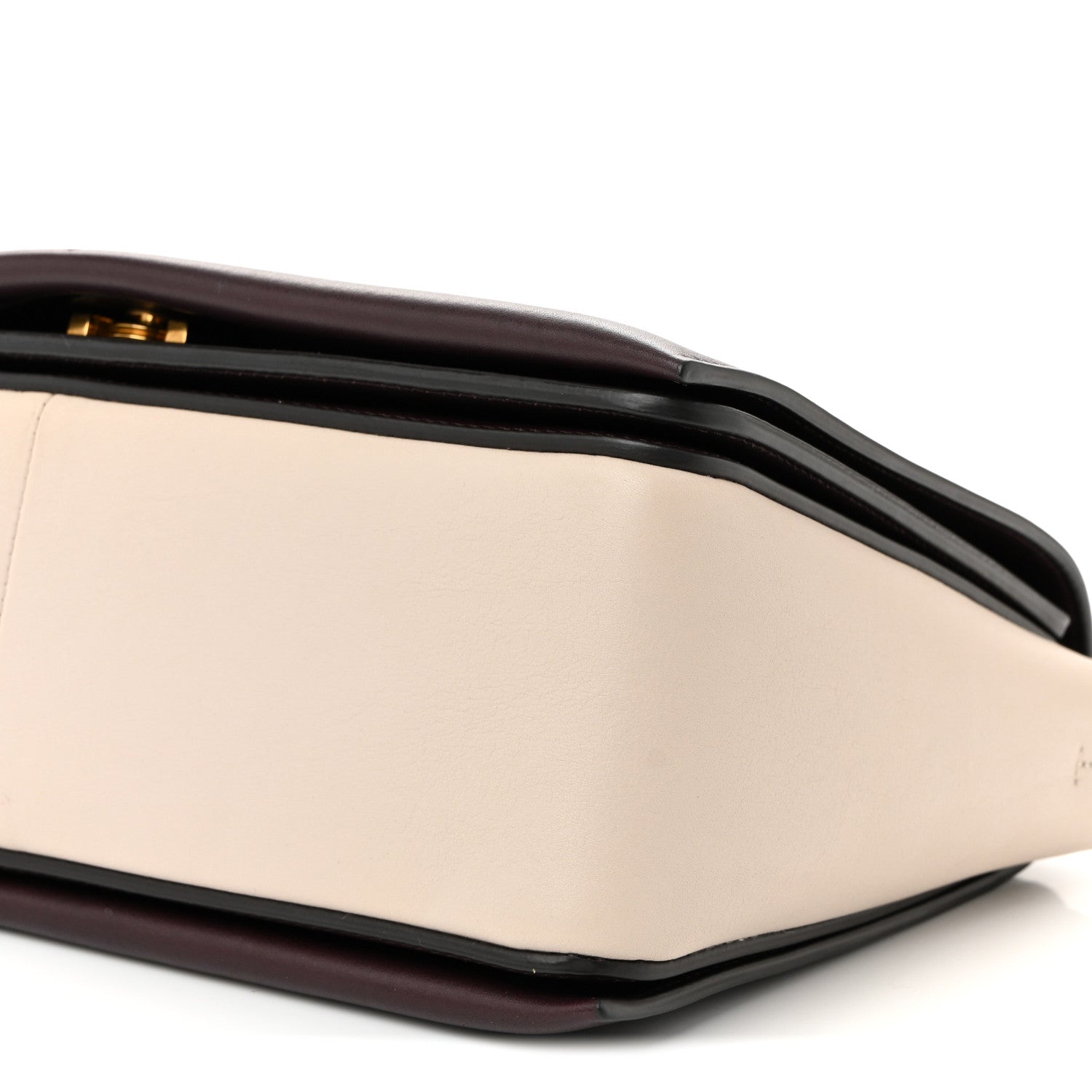 Shiny Smooth Calfskin Medium Frame Shoulder Bag Velvet Desert