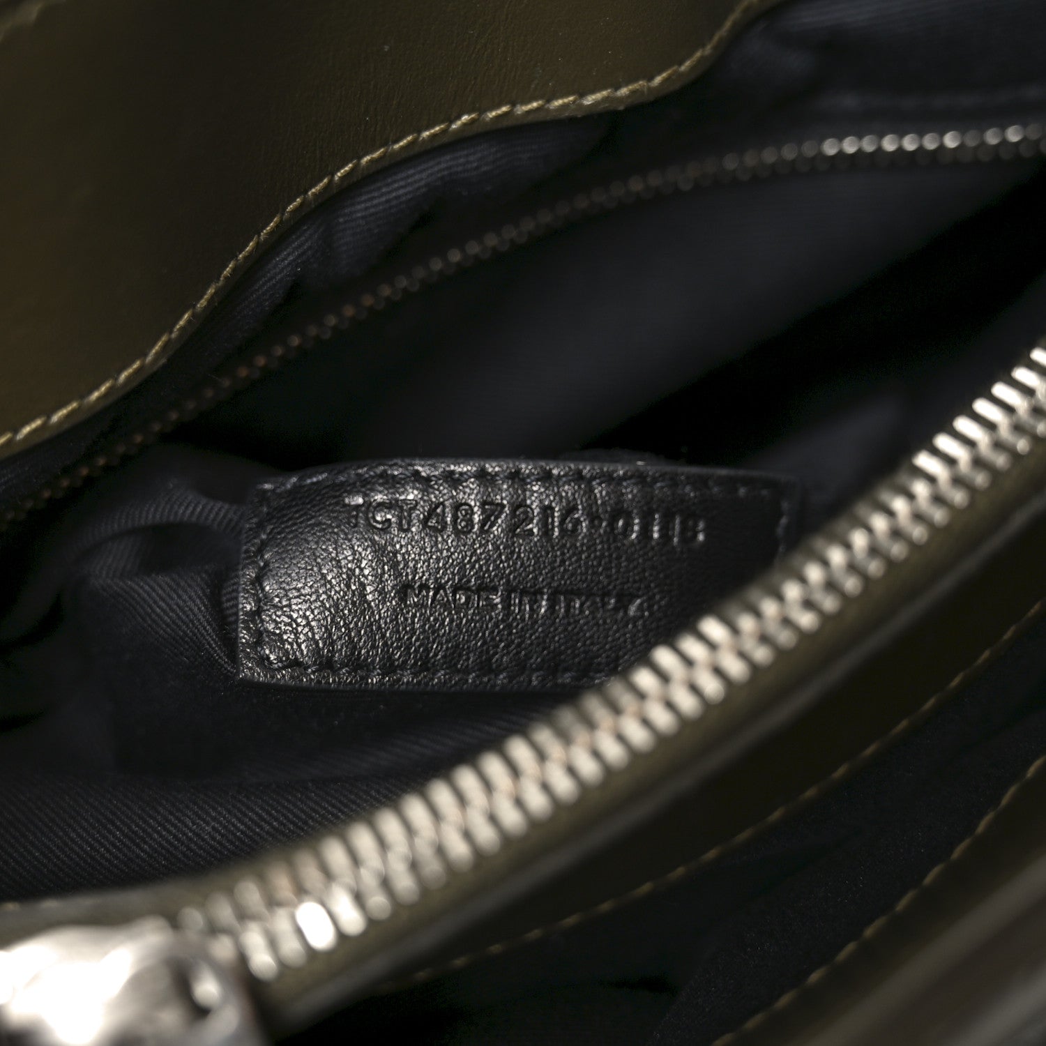 Calfskin Y Quilted Monogram Medium Loulou Chain Satchel Khaki Fonce