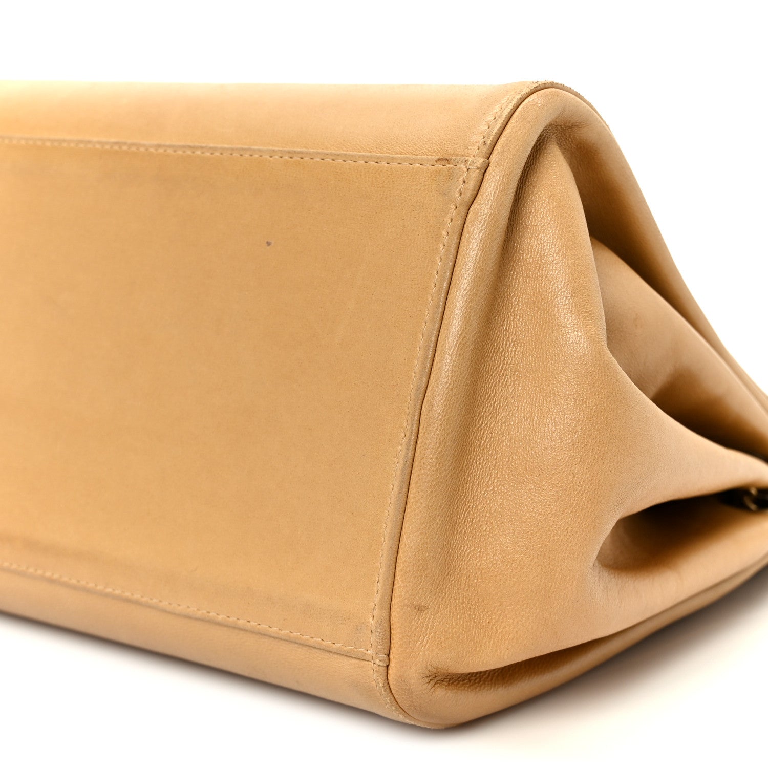 Lambskin Chocolate Bar Accordion Reissue Flap Beige