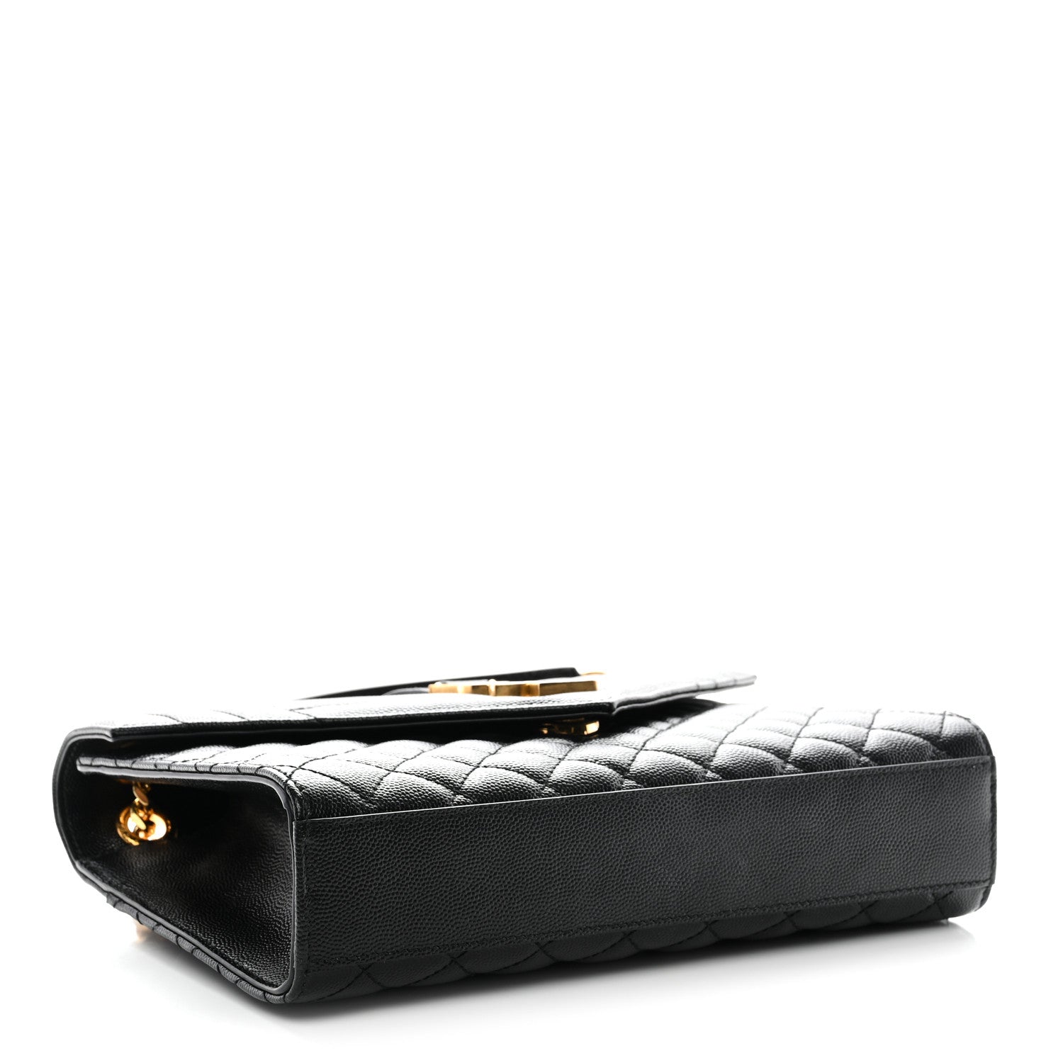 Grain De Poudre Textured Mixed Matelasse Triquilt Medium Monogram Satchel Black