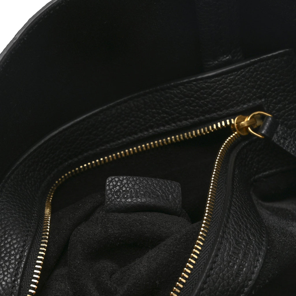 Soft Grained Calfskin Small Belt Cabas Phantom Black