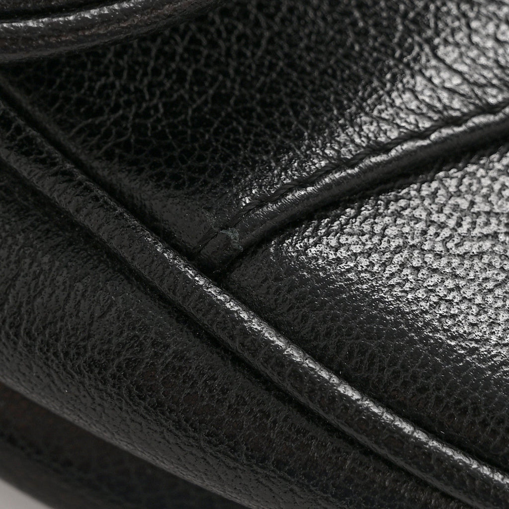 Shiny Goatskin  Saddle Bag Black