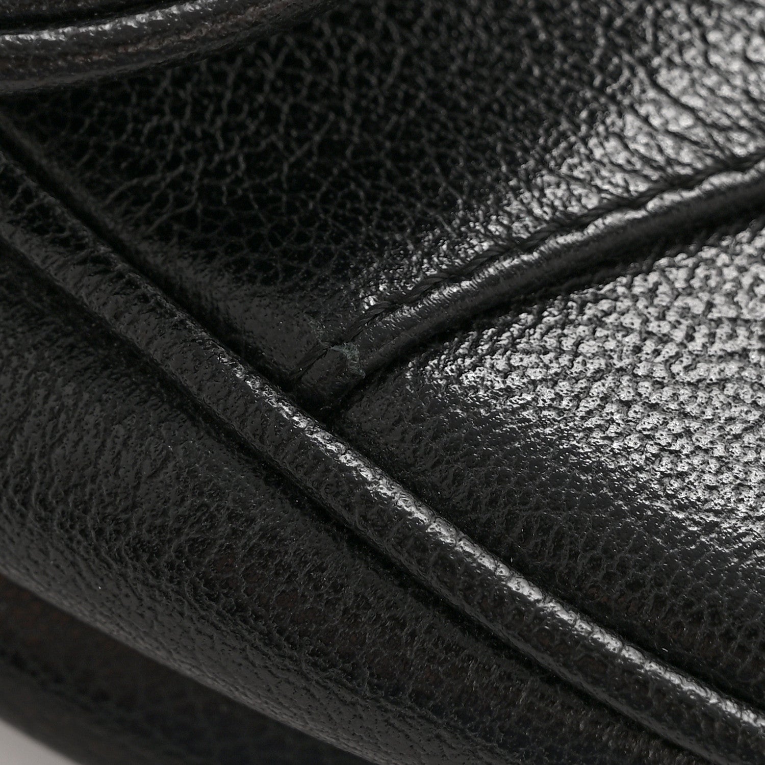 Shiny Goatskin  Saddle Bag Black