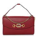 Smooth Calfskin Small Zumi Top Handle Shoulder Bag Hibiscus Red