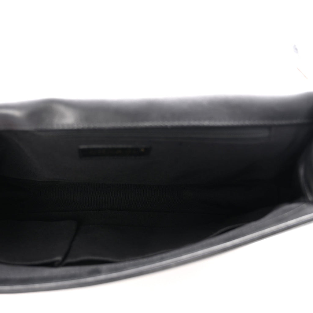 Lambskin Quilted Large Boy Flap Black