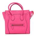 Drummed Calfskin Mini Luggage Fluo Pink