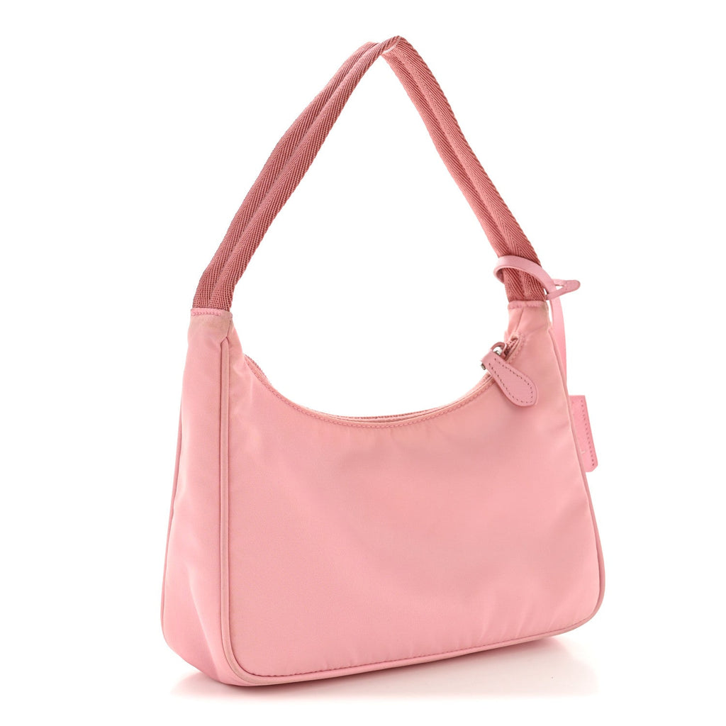 Tessuto Nylon Saffiano Mini Re-Edition 2000 Bag Rosa