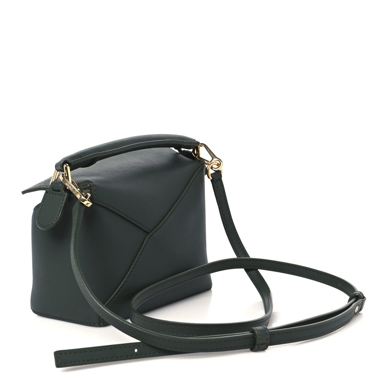 Calfskin Mini Puzzle Edge Bag Vintage Khaki