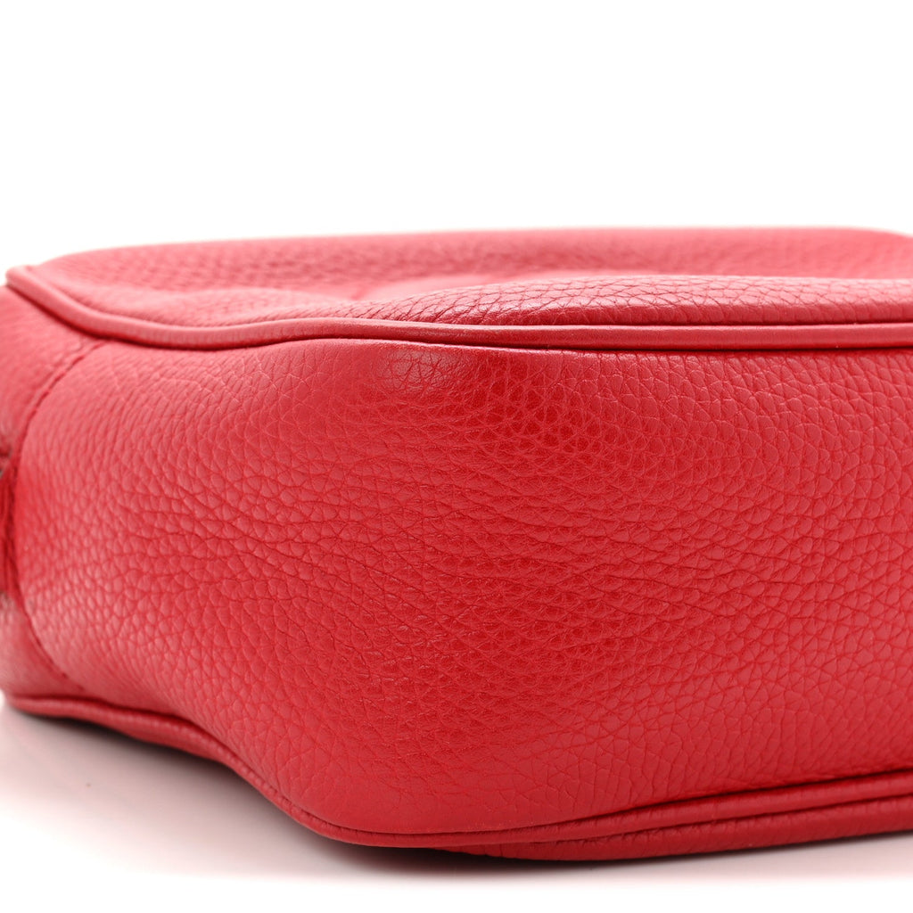 Pebbled Calfskin Small Soho Disco Bag Tabasco Red