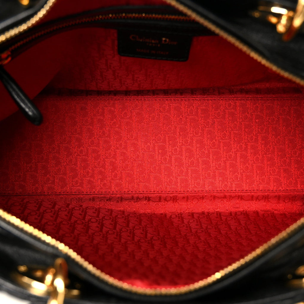 Lambskin Cannage Large Lady Dior Black