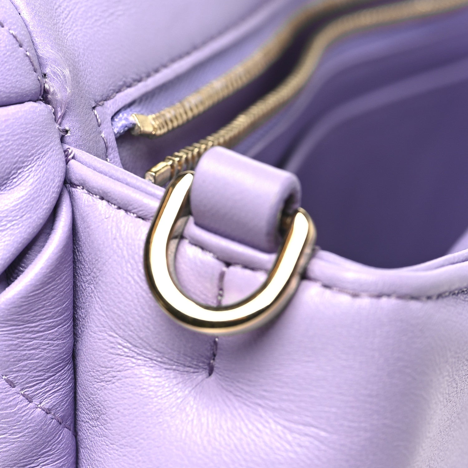 Lambskin Pleated Goya Puffer Bag Light Mauve