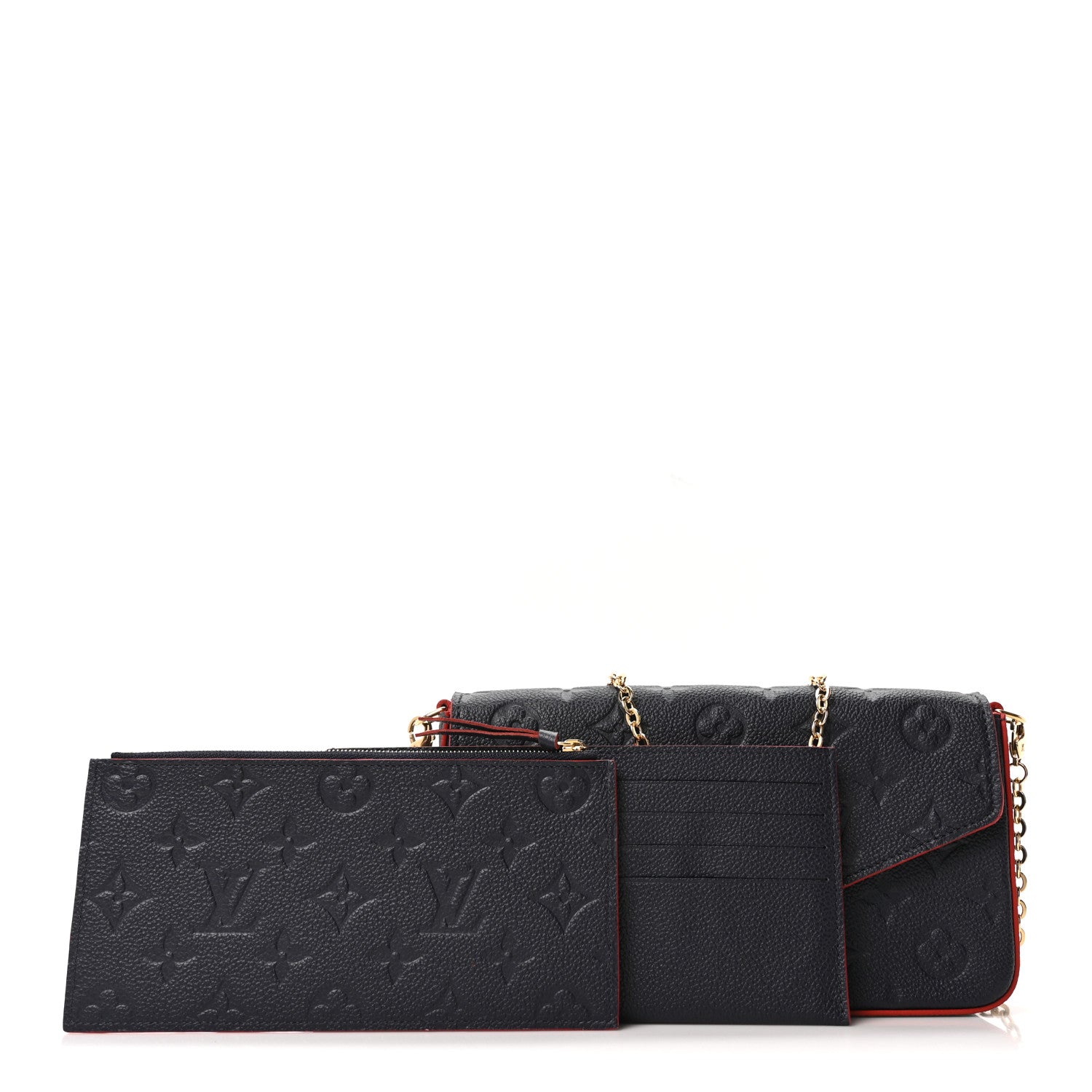 Empreinte Pochette Felicie Chain Wallet Marine Rouge