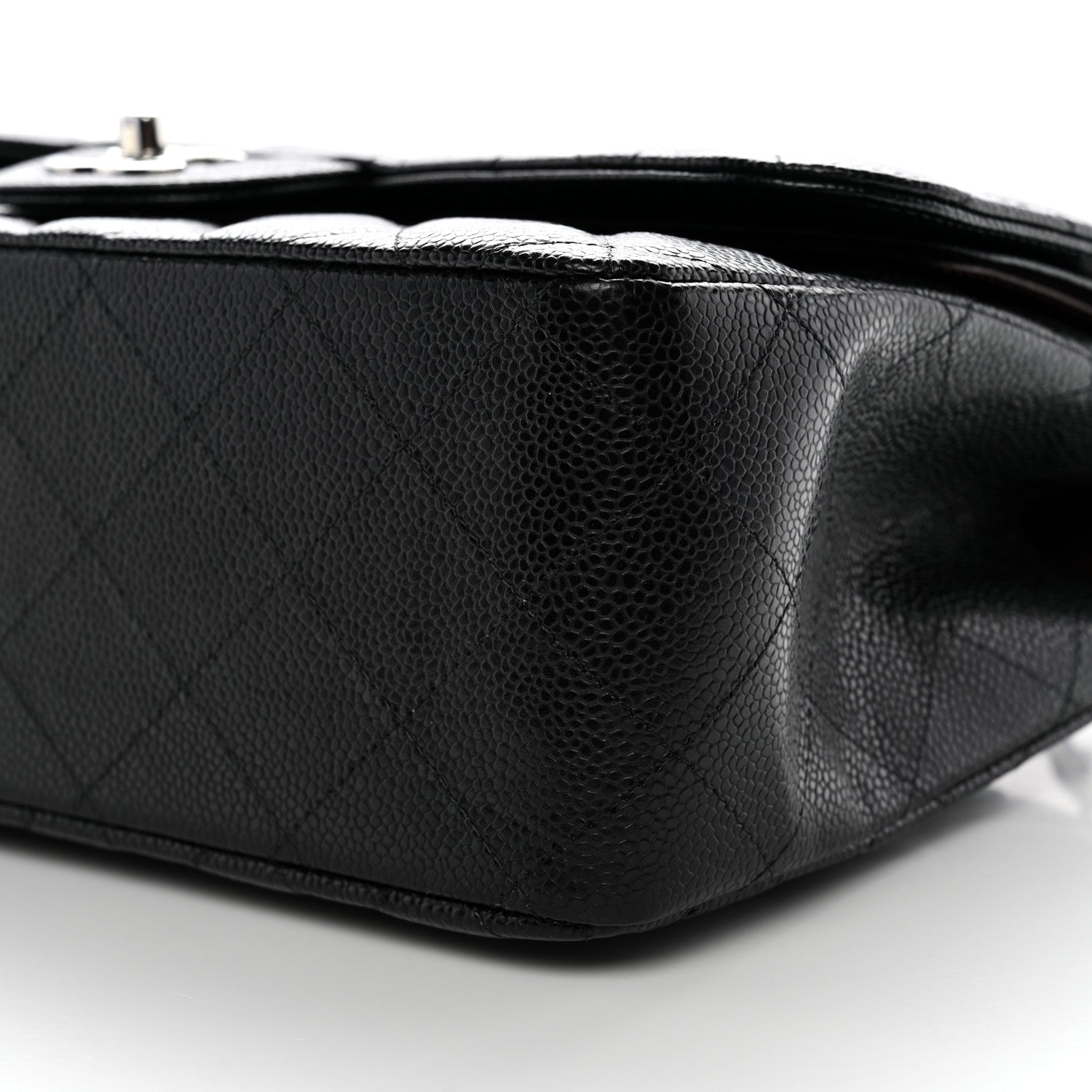 Caviar Quilted Jumbo Double Flap Black