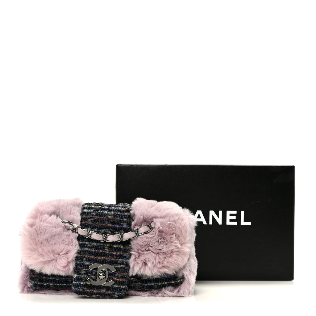 Rabbit Fur Tweed Small Fantasy Flap Lilac