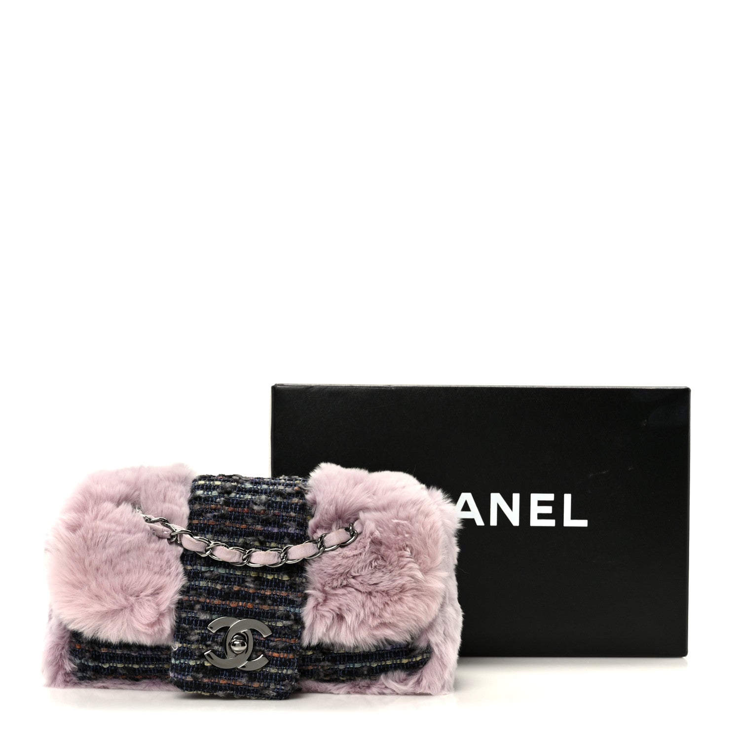 Rabbit Fur Tweed Small Fantasy Flap Lilac