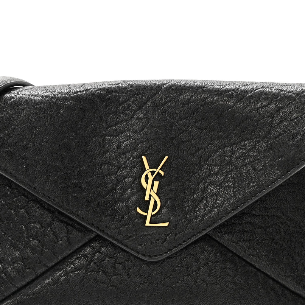 Grained Lambskin Small Cassandre Chain Pouch Black